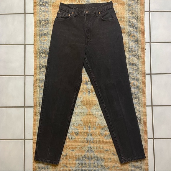 Vintage Made In USA 550 Levi’s Mom Jean 26/27 High Rise Tapered Black - Picture 2 of 9